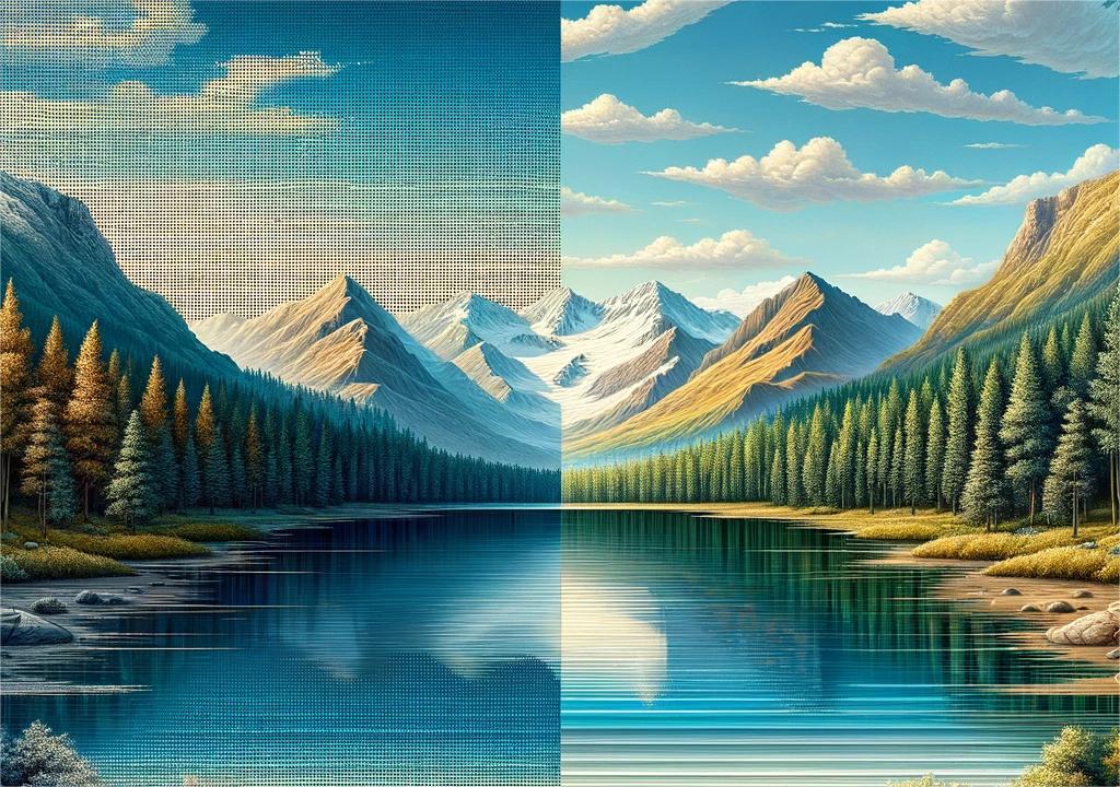 An example of steganography showing a landscape photo with hidden information